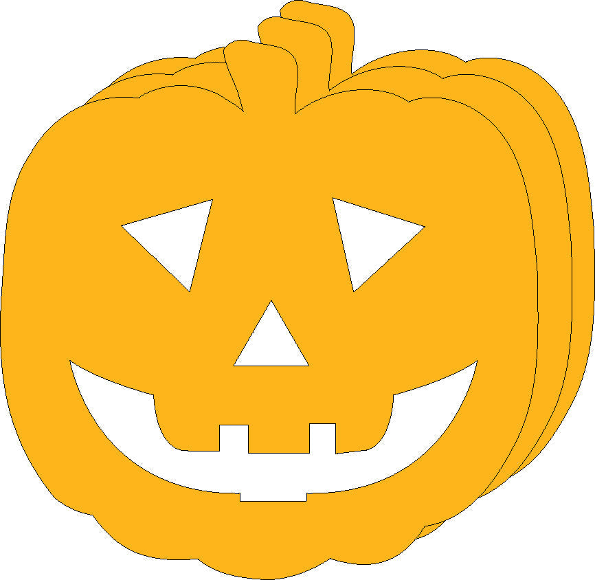 SHAPES ETC. Jack O Lantern Bright Neon Single Color Small Cut-Outs- 3” x 3”