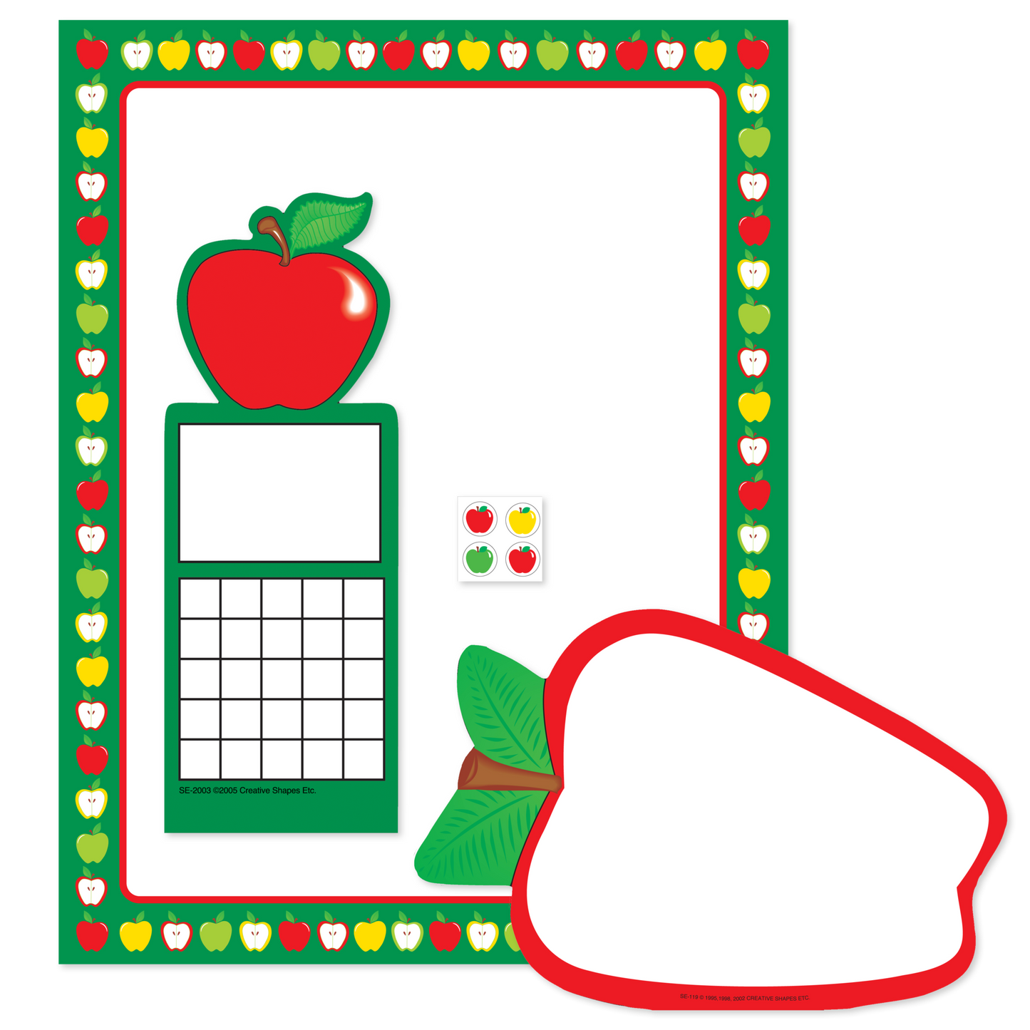 SHAPES ETC. Stationery Set - Apple