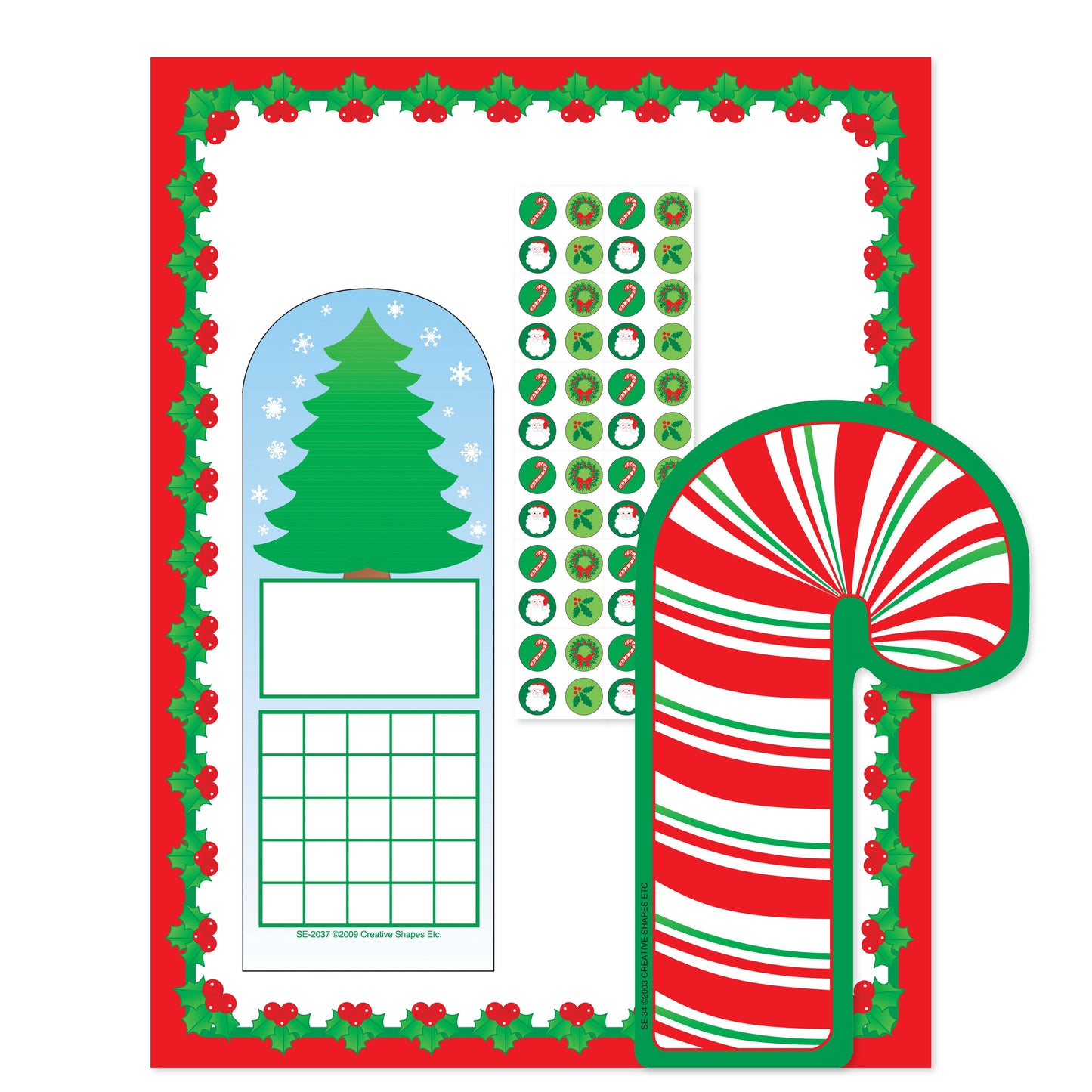 SHAPES ETC. Stationery Set - Christmas Holly