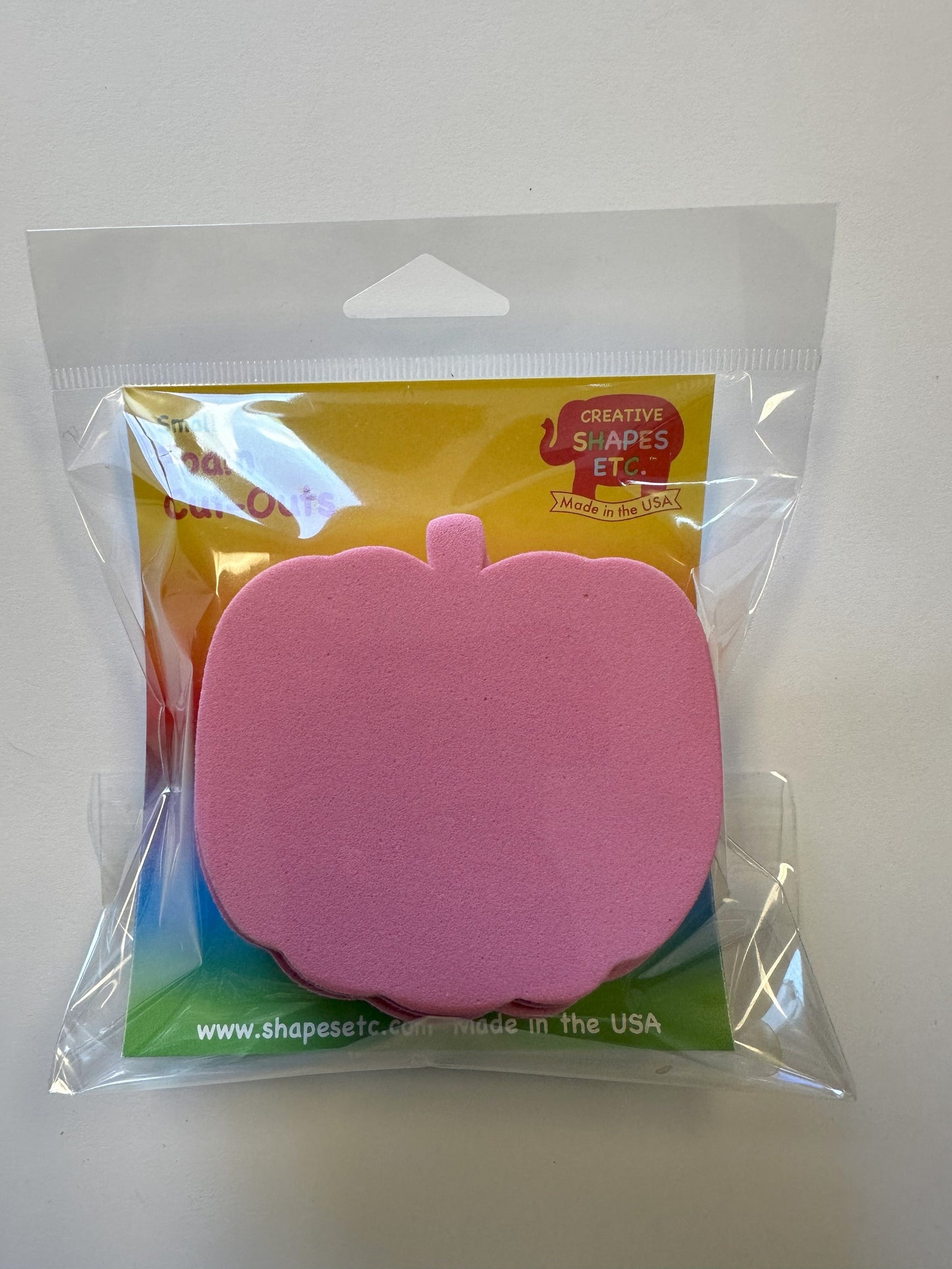 SHAPES ETC. Small Single Color Creative Foam Cut-Outs - Pretty in Pink-O-Ween Pumpkin