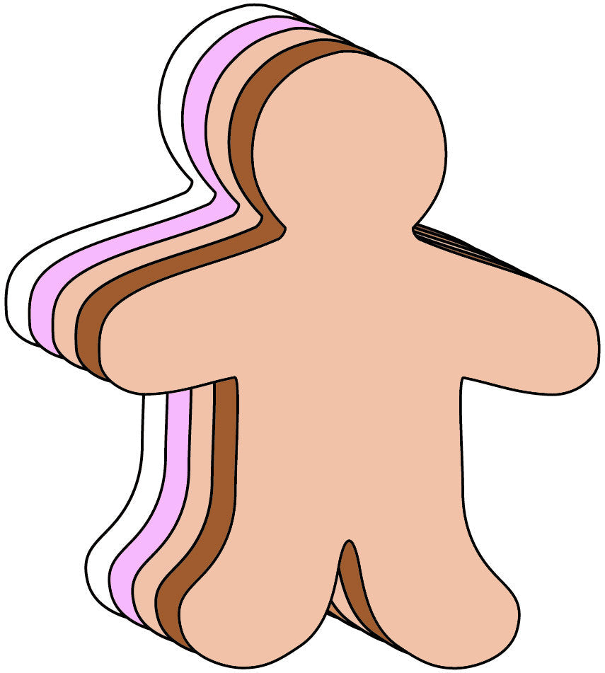 SHAPES ETC. Small Person Foam Multicultural Creative Cut-Outs- 3”