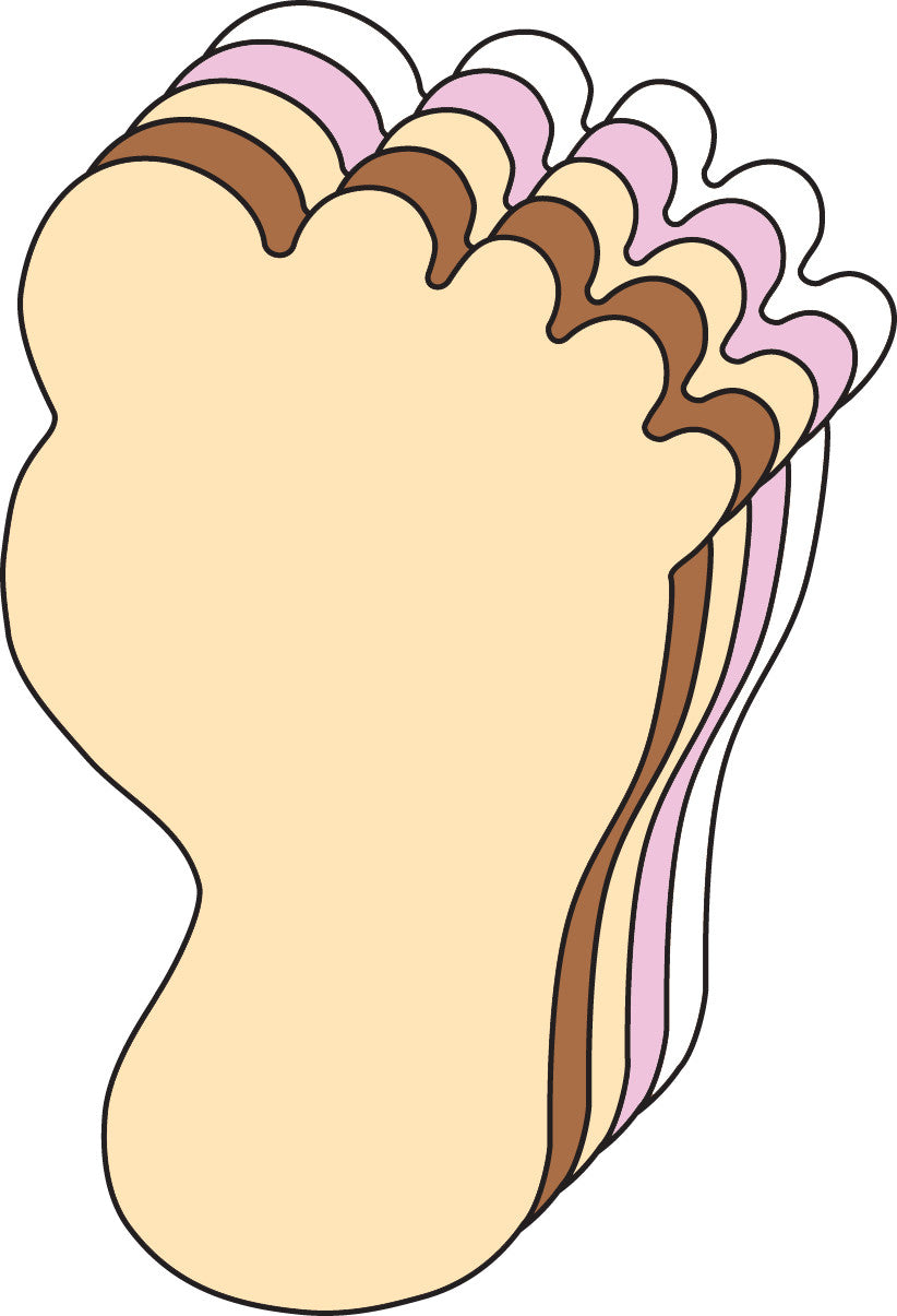 SHAPES ETC. Small Multicultural Creative Foam Cut-Outs - Foot
