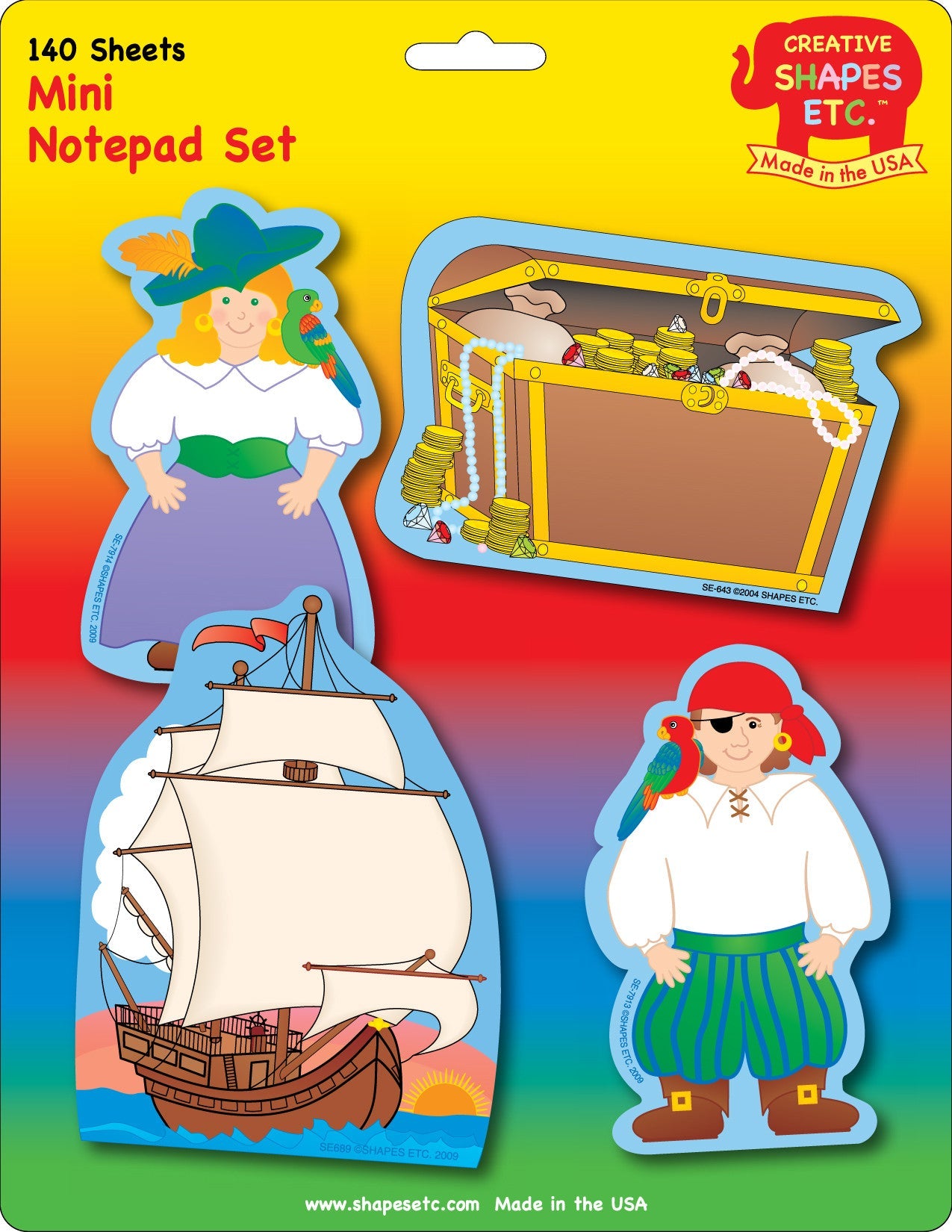 SHAPES ETC. Mini Notepad Set - Pirate