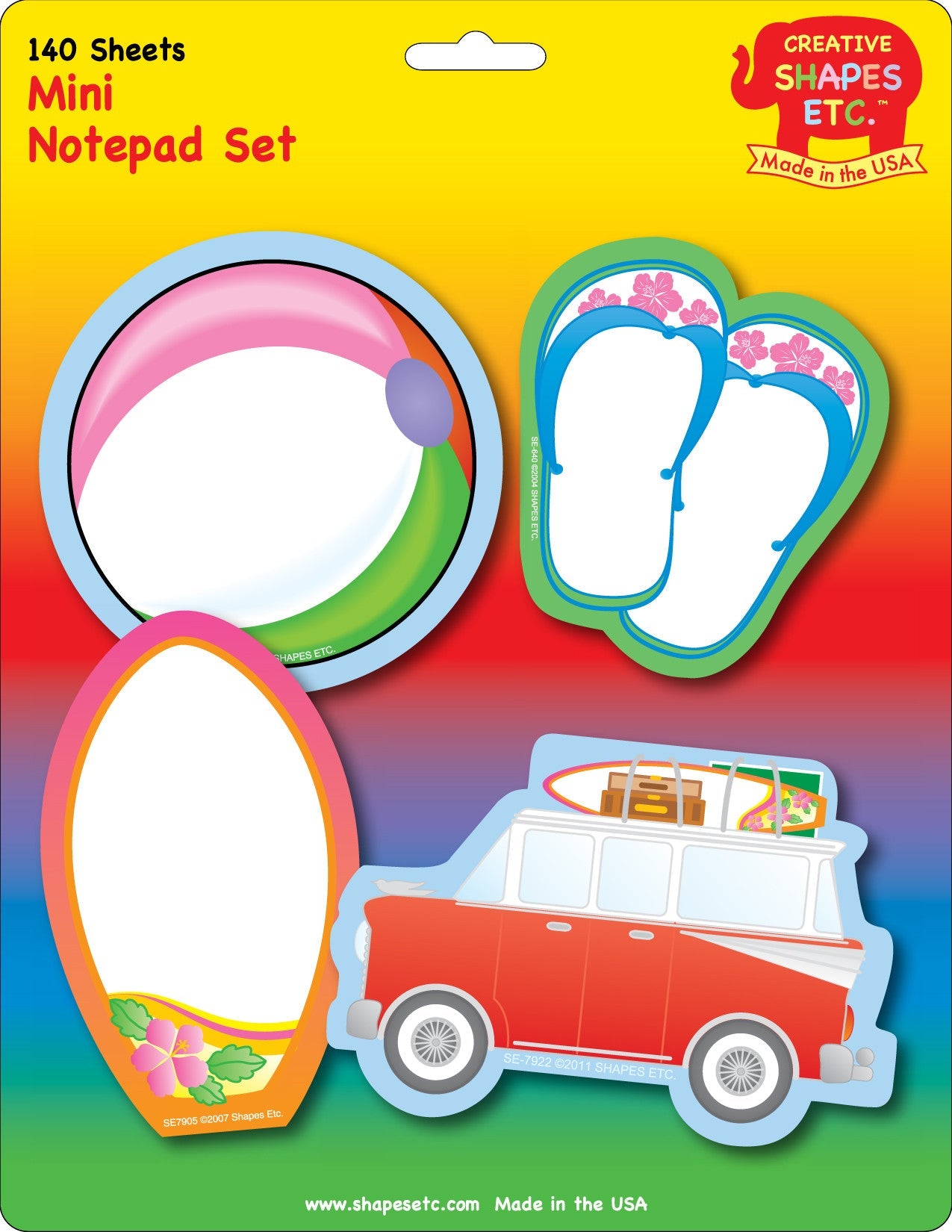 SHAPES ETC. Mini Notepad Set - Summertime