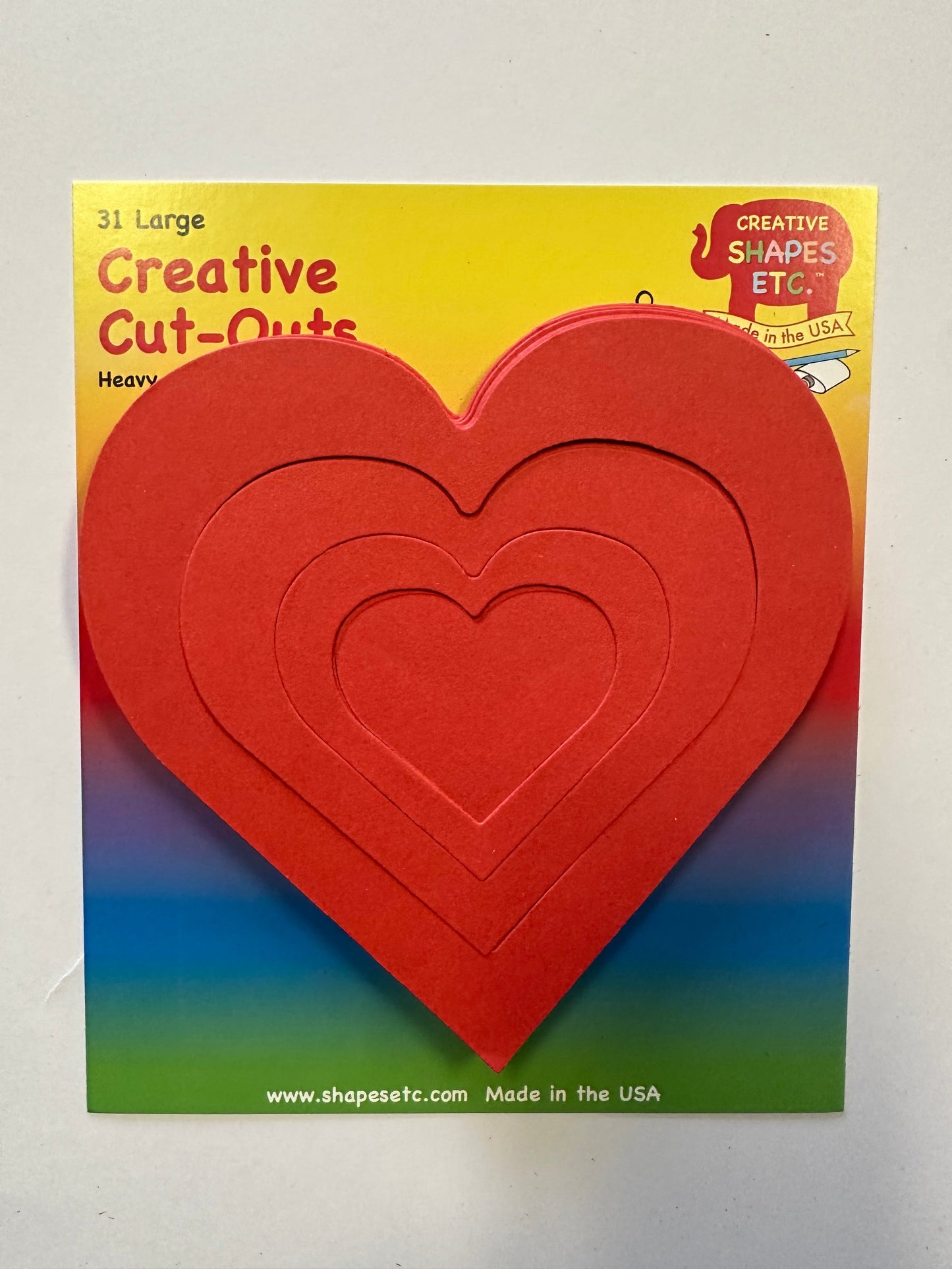 SHAPES ETC. Growing Heart Large Single Color Cut-Out - 5.5"