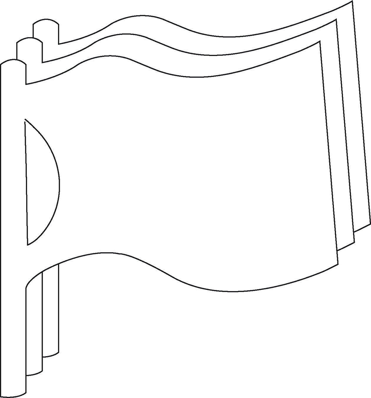 SHAPES ETC. Large Single Color Creative Foam Cut-Outs - Flag