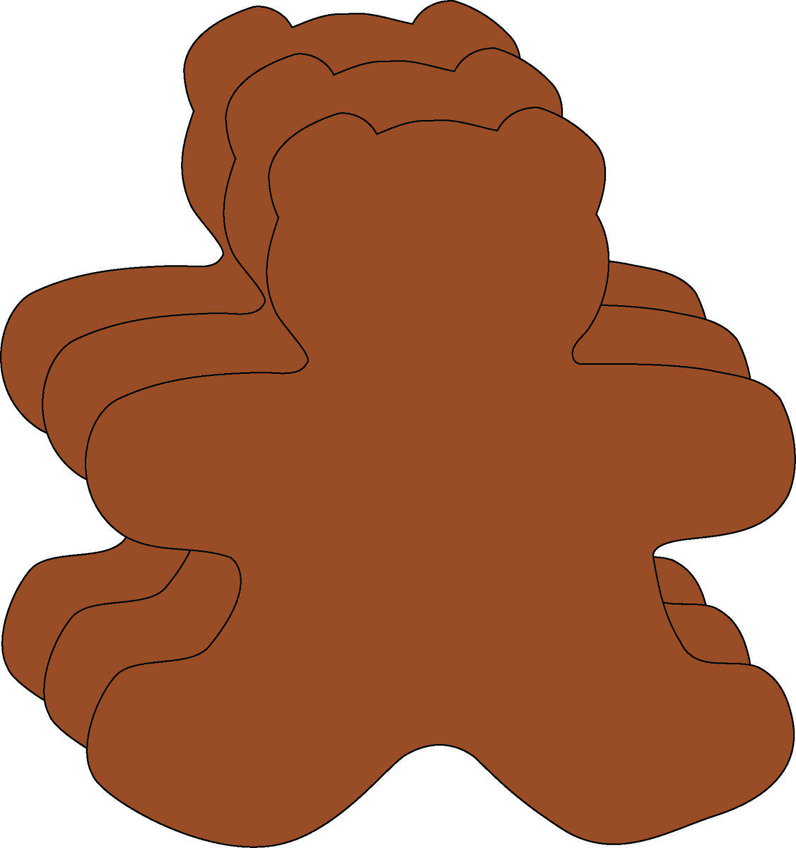 SHAPES ETC. Large Single Color Creative Foam Cut-Outs - Teddy Bear