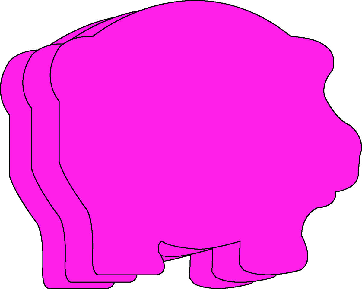 SHAPES ETC. Large Single Color Creative Foam Cut-Outs - Pig