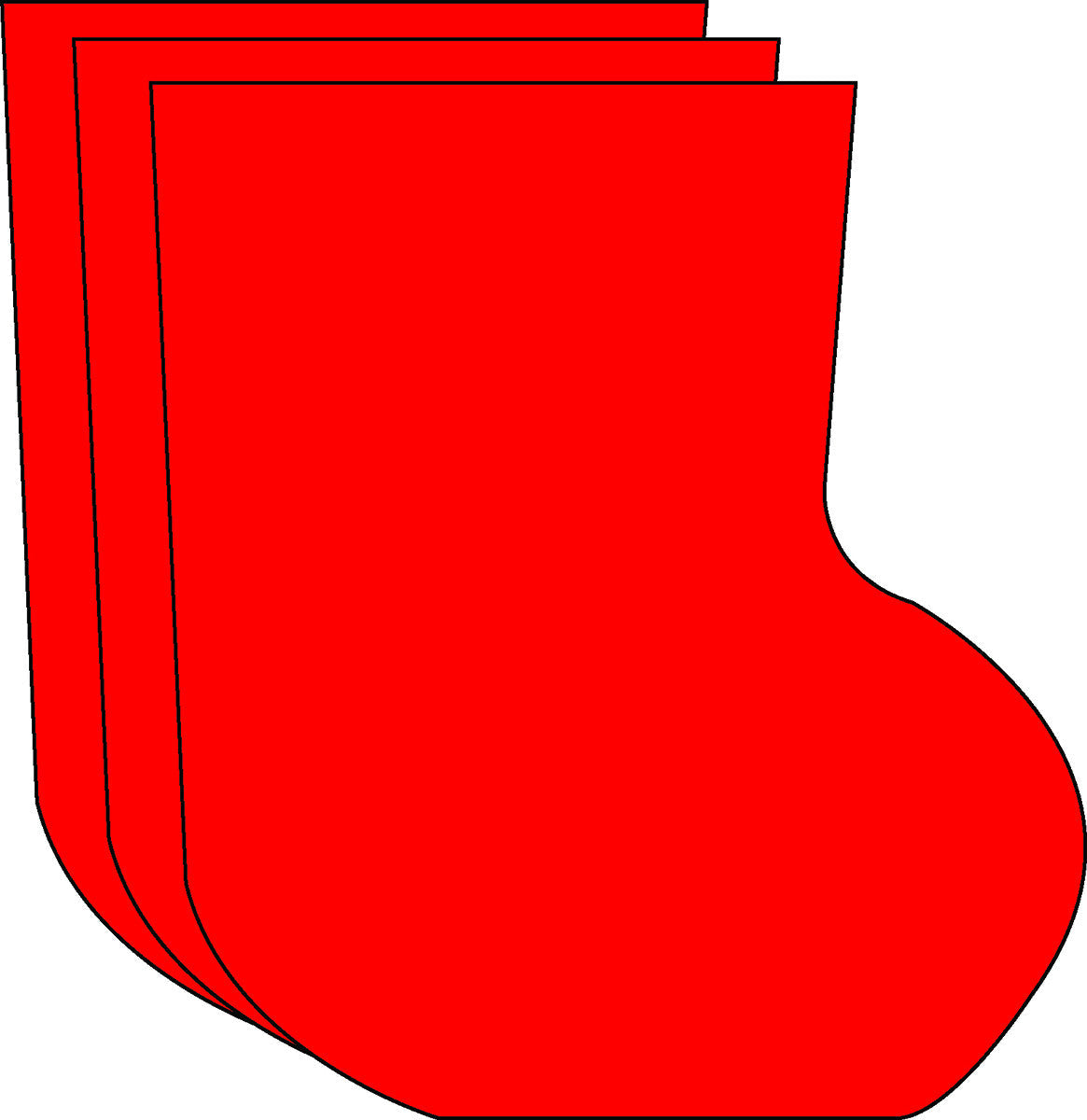 SHAPES ETC. Large Single Color Cut-Out - Stocking
