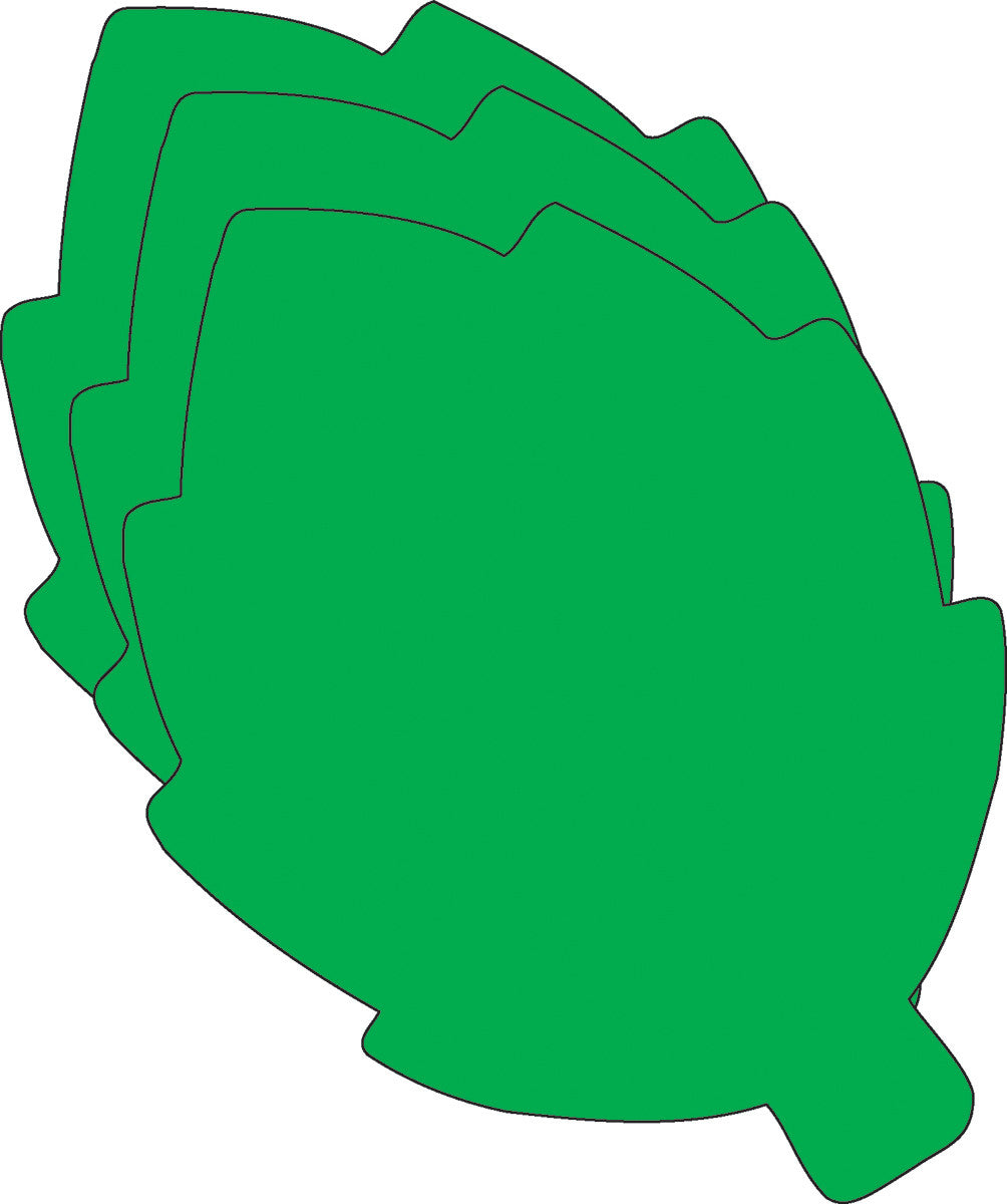 SHAPES ETC. Large Single Color Creative Foam Cut-Outs - Green Leaf