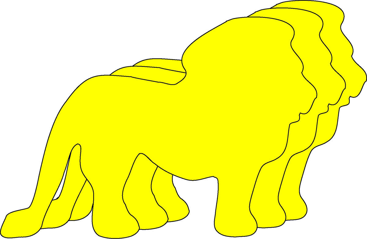 SHAPES ETC. Large Single Color Cut-Out - Lion