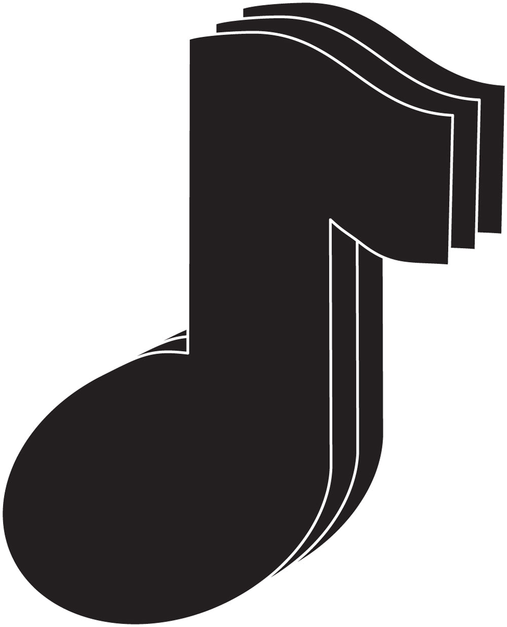 Die-Cut Magnetic - Large Single Color Music Note