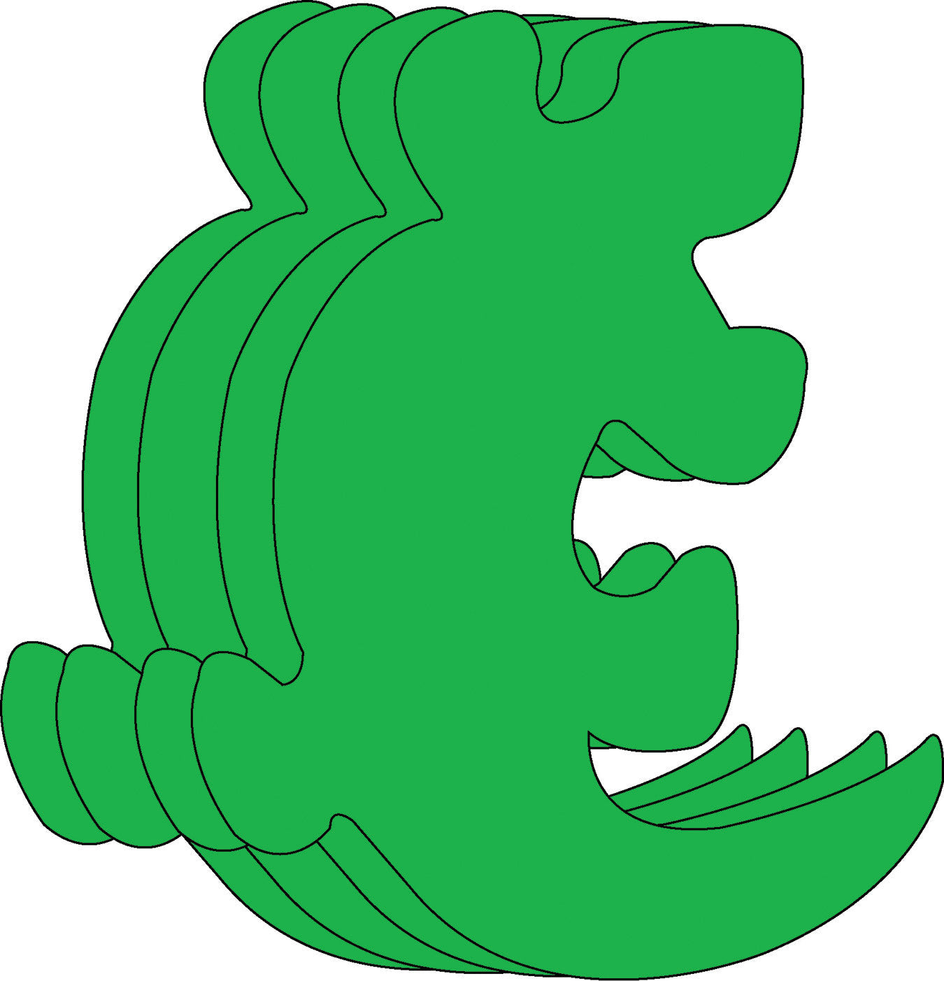 SHAPES ETC. Large Single Color Creative Foam Cut-Outs - Gecko