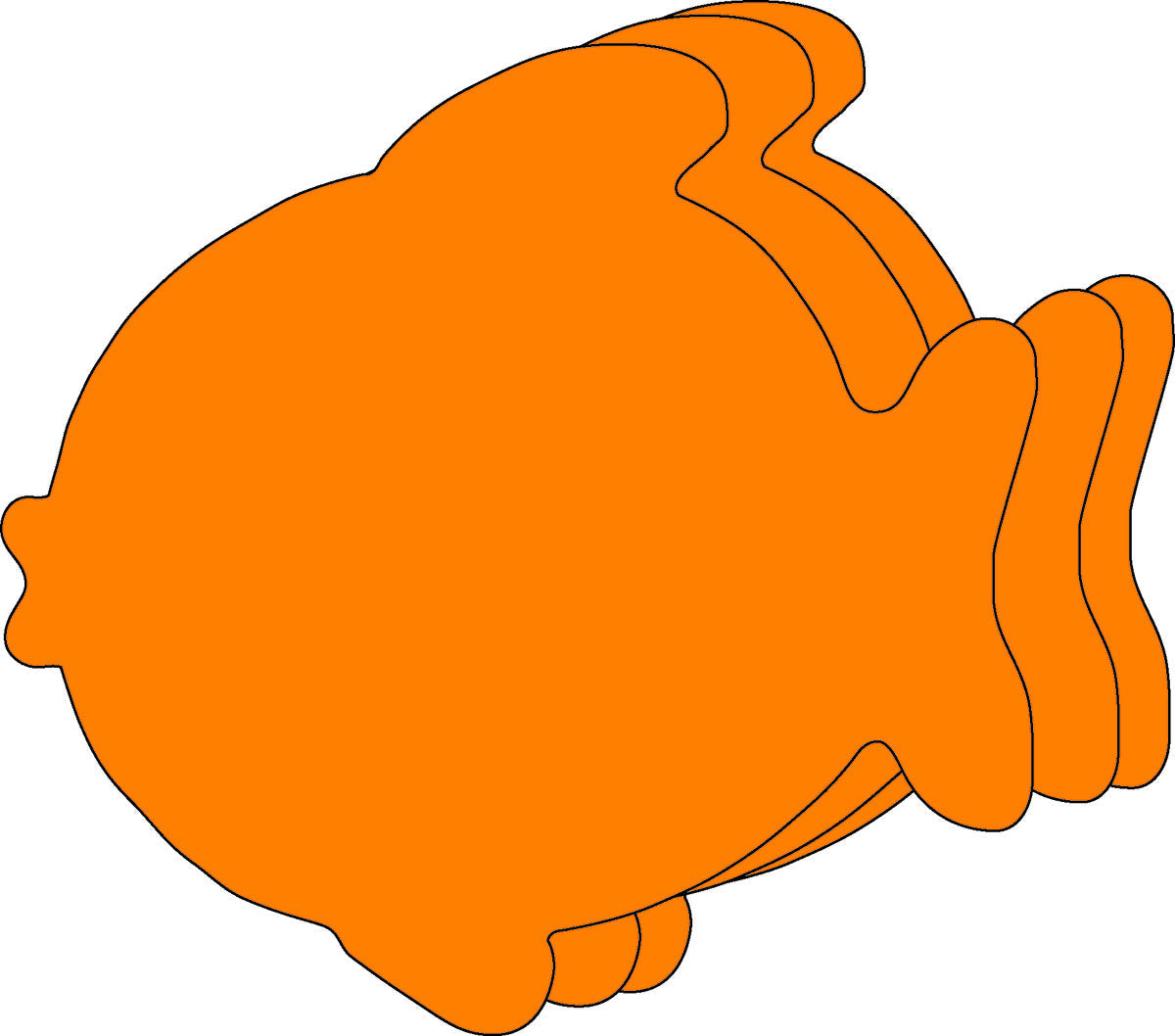 SHAPES ETC. Large Single Color Cut-Out - Fish