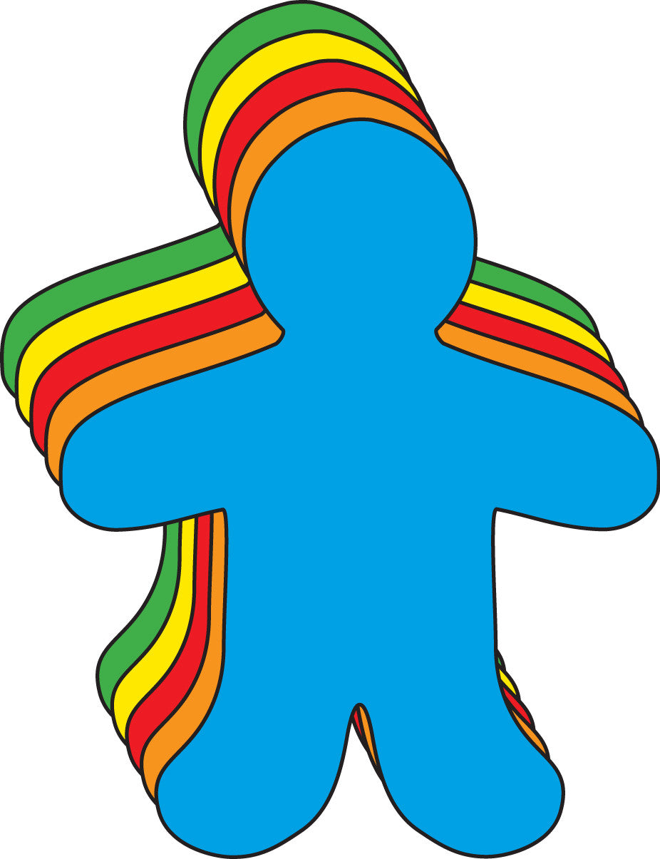 SHAPES ETC. Person Foam Large Assorted Color Creative Cut-Outs- 5.5"