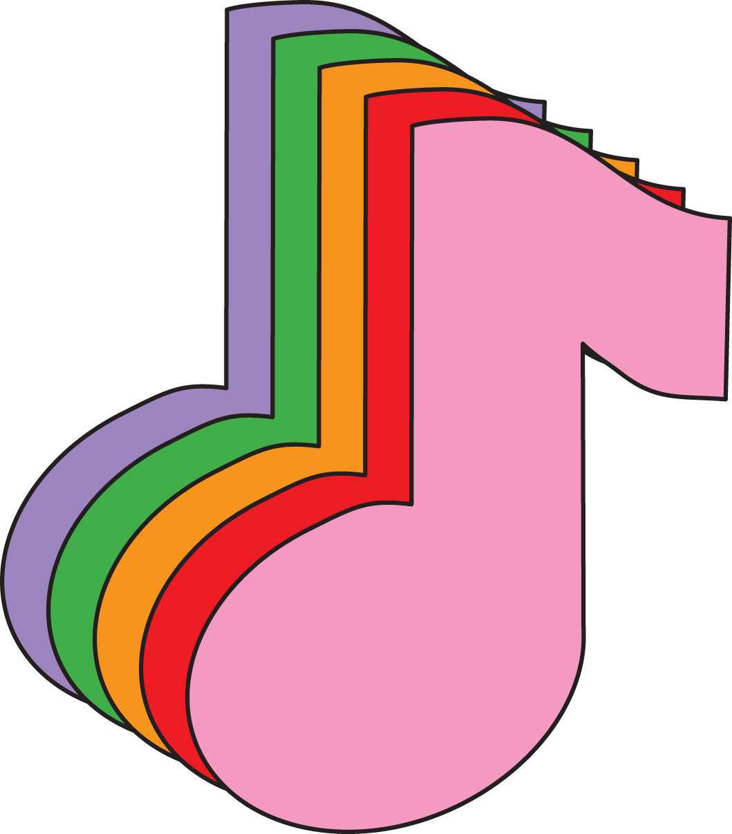 SHAPES ETC. Music Note Assorted Color Creative Cut-Outs- 5.5"