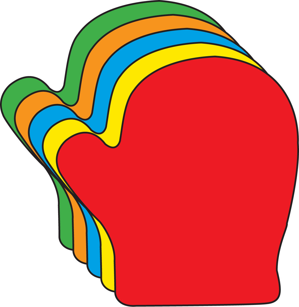 SHAPES ETC. Mitten Assorted Color Creative Cut-Outs- 5.5"