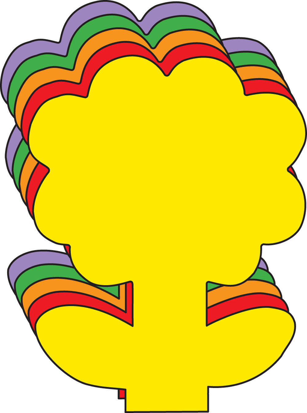 SHAPES ETC. Flower Assorted Color Creative Cut-Outs- 5.5"