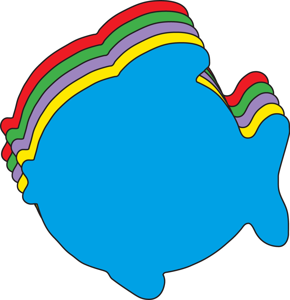 SHAPES ETC. Fish Assorted Color Creative Cut-Outs- 5.5"