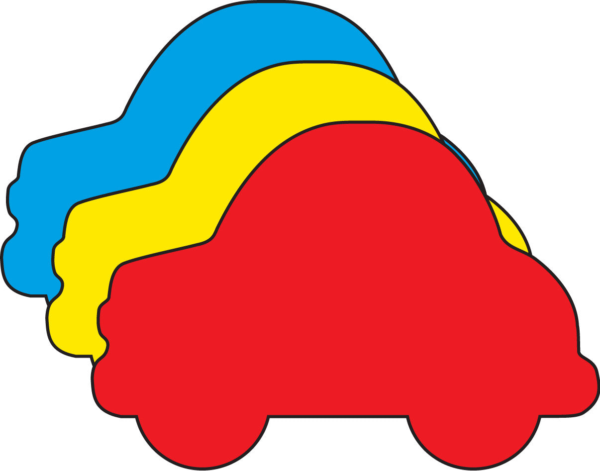 SHAPES ETC. Large Tri Color Creative Foam Cut-Outs - Car