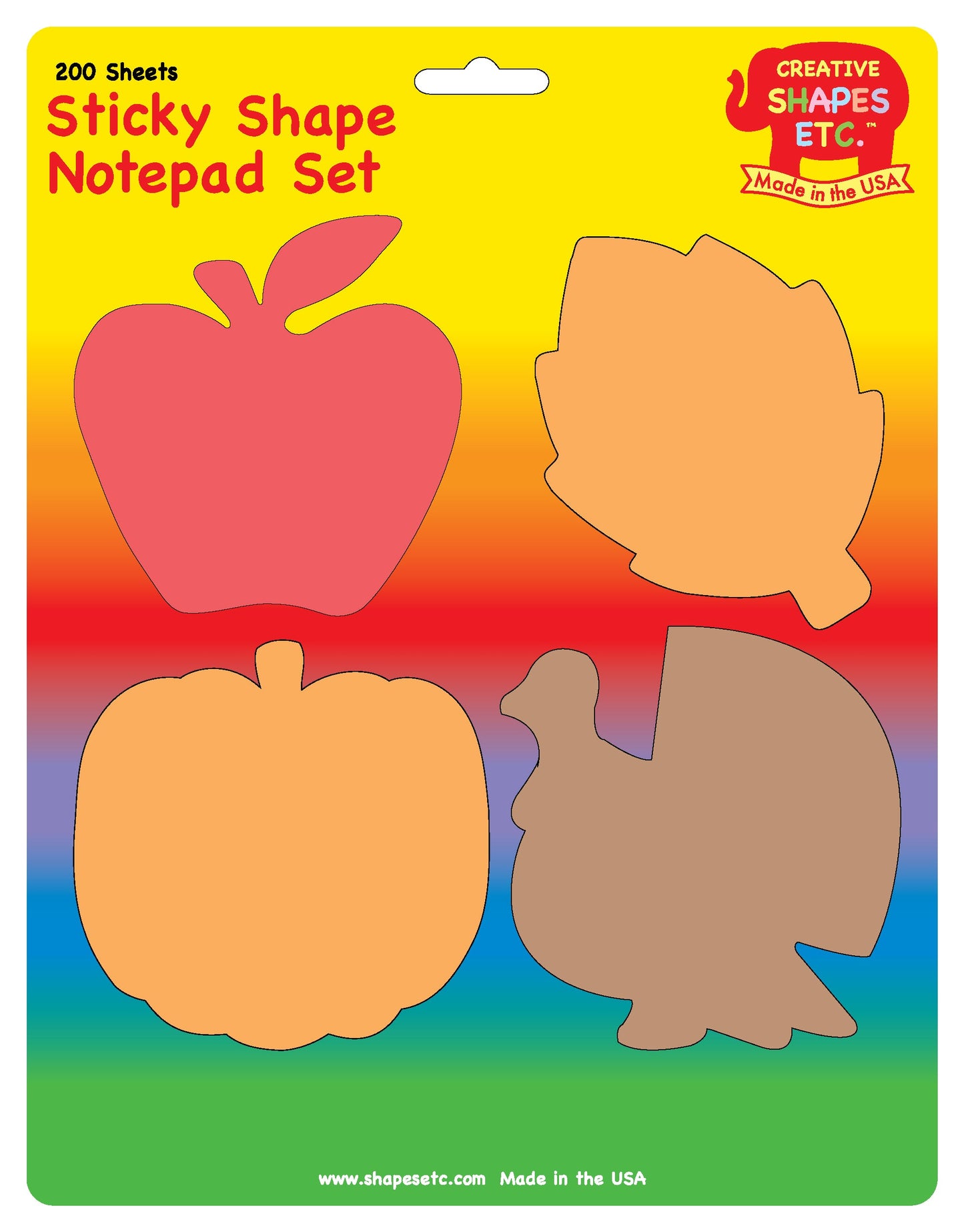 SHAPES ETC. Sticky Notepad Set - Fall