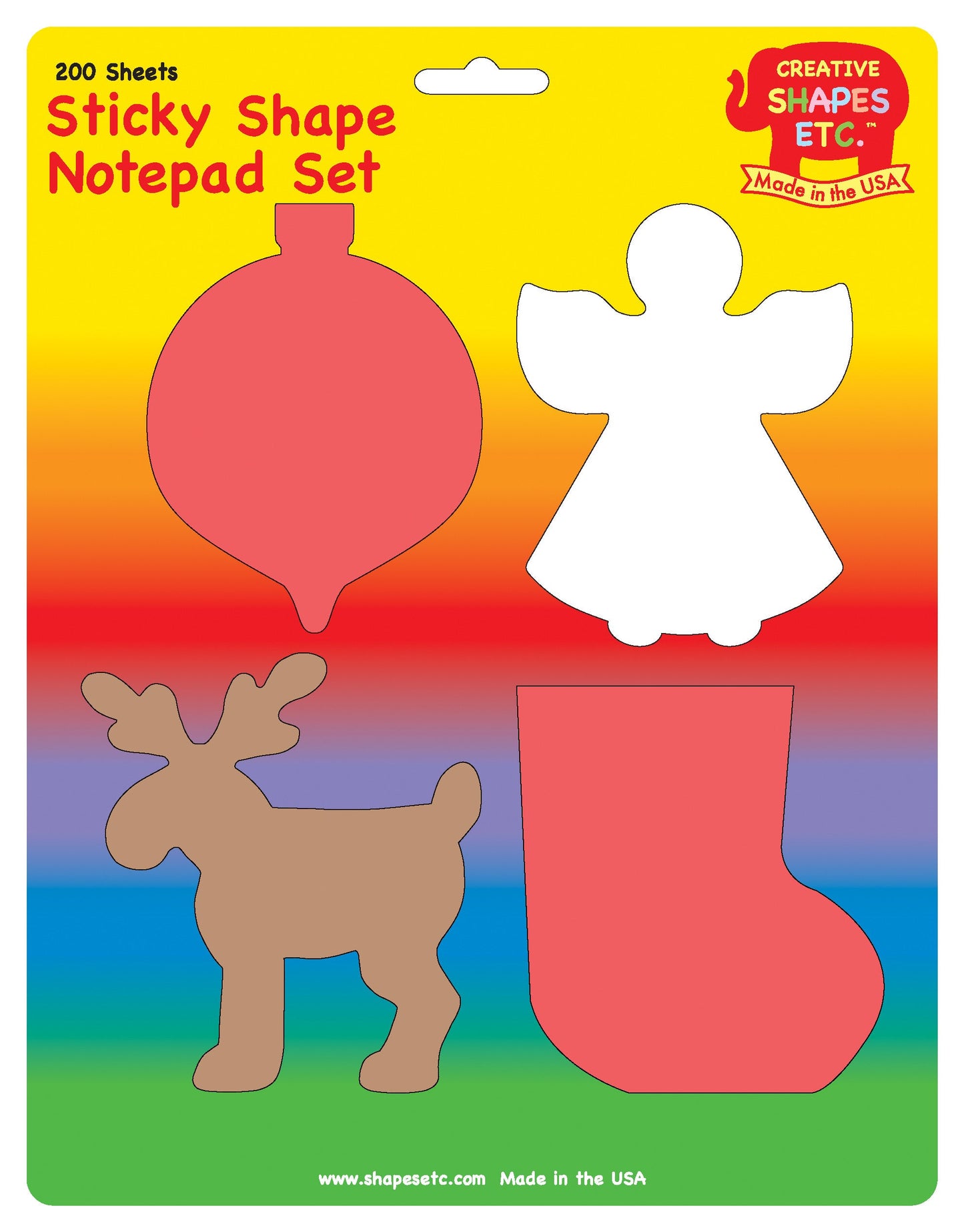 SHAPES ETC. Sticky Notepad Set - Christmas