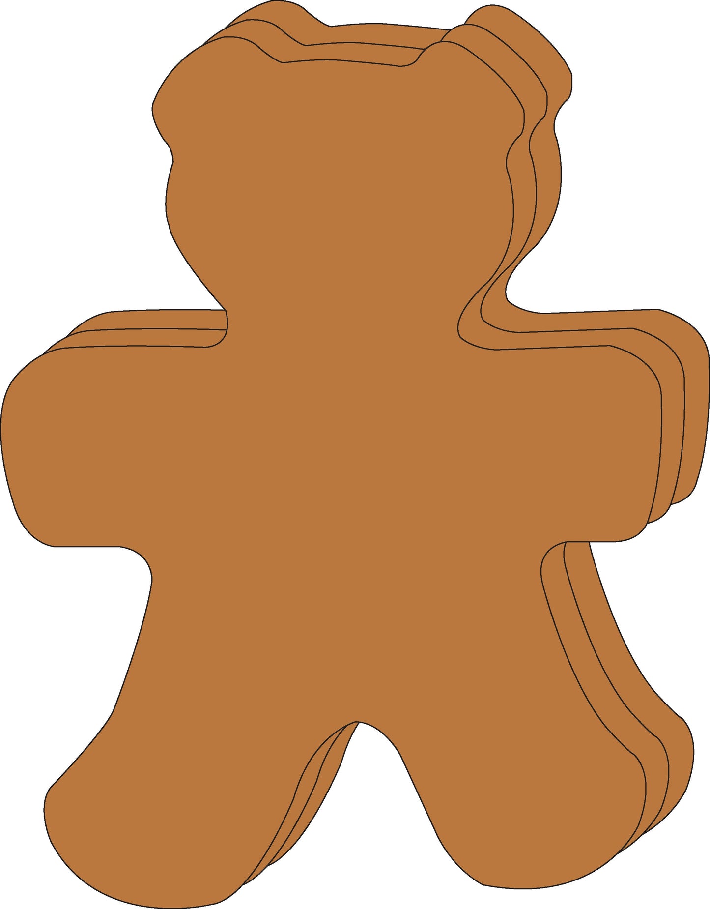 SHAPES ETC. Teddy Bear Single Color Super Cut-Outs- 8” x 10”