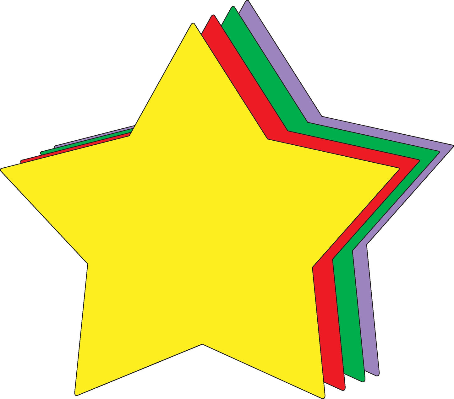 SHAPES ETC. Star Assorted Color Super Cut-Outs- 8” x 8”