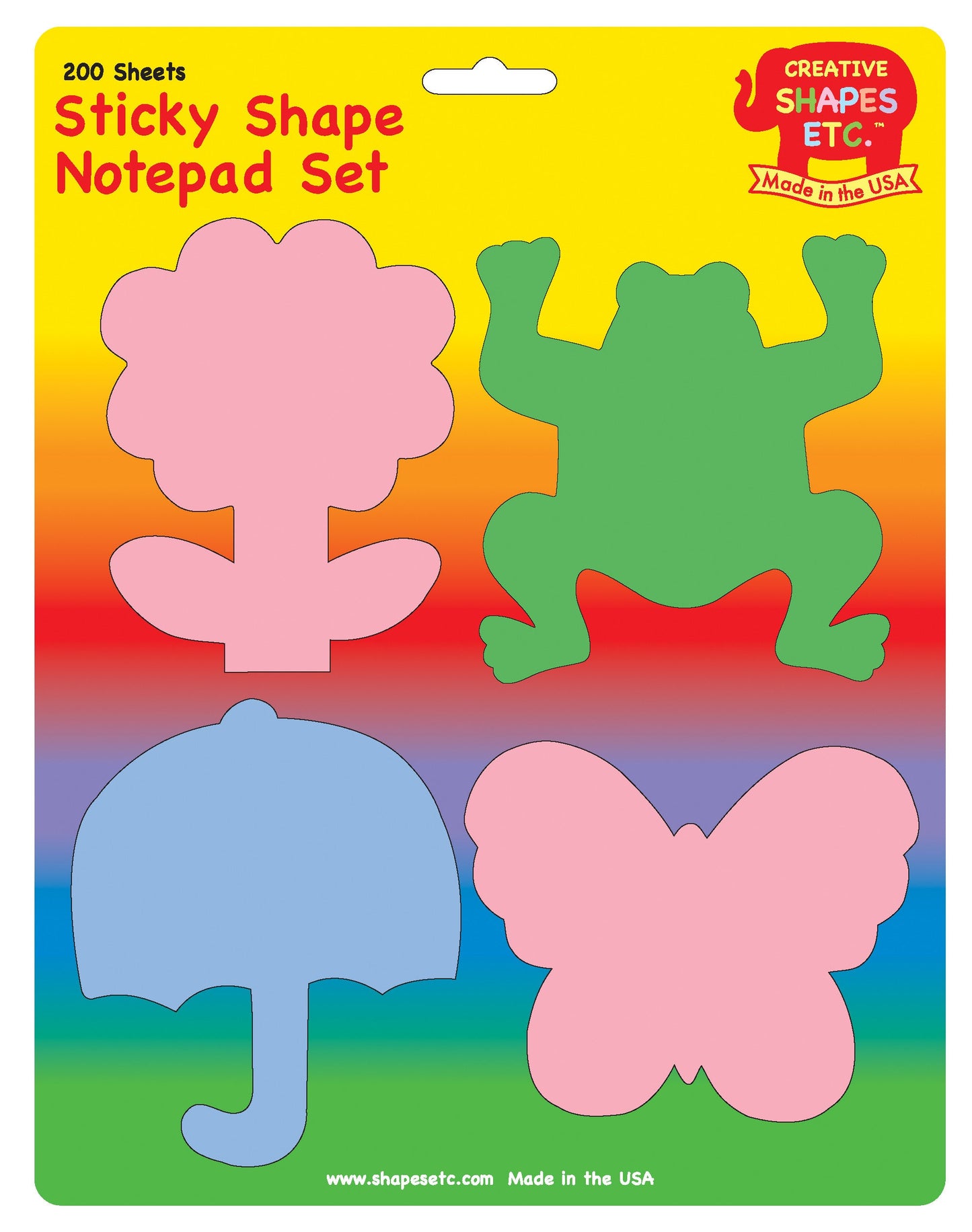 SHAPES ETC. Sticky Notepad Set - Spring