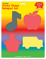 SHAPES ETC.v Sticky Notepad Set - Back To School