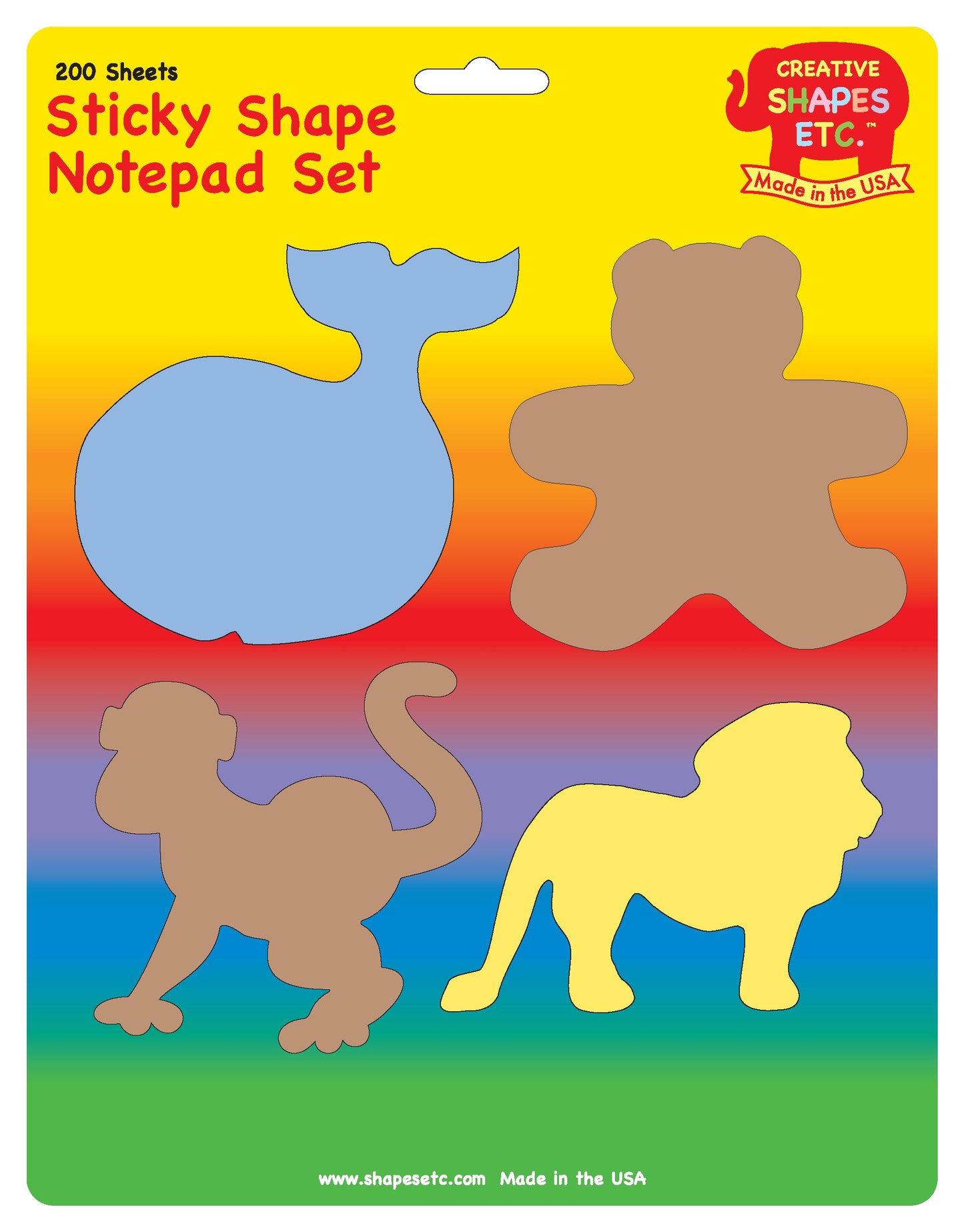 SHAPES ETC. Sticky Notepad Set - Zoo