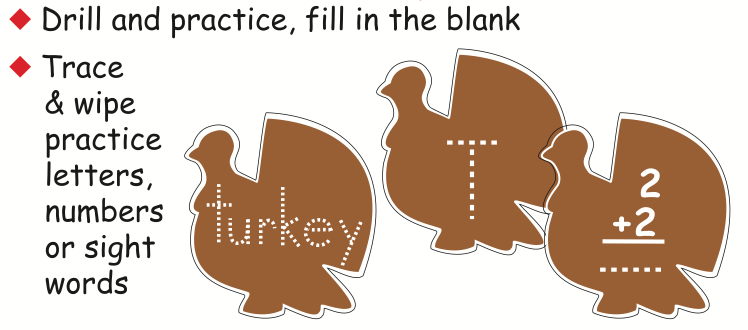 SHAPES ETC. Large Single Color Creative Foam Cut-Outs - Turkey