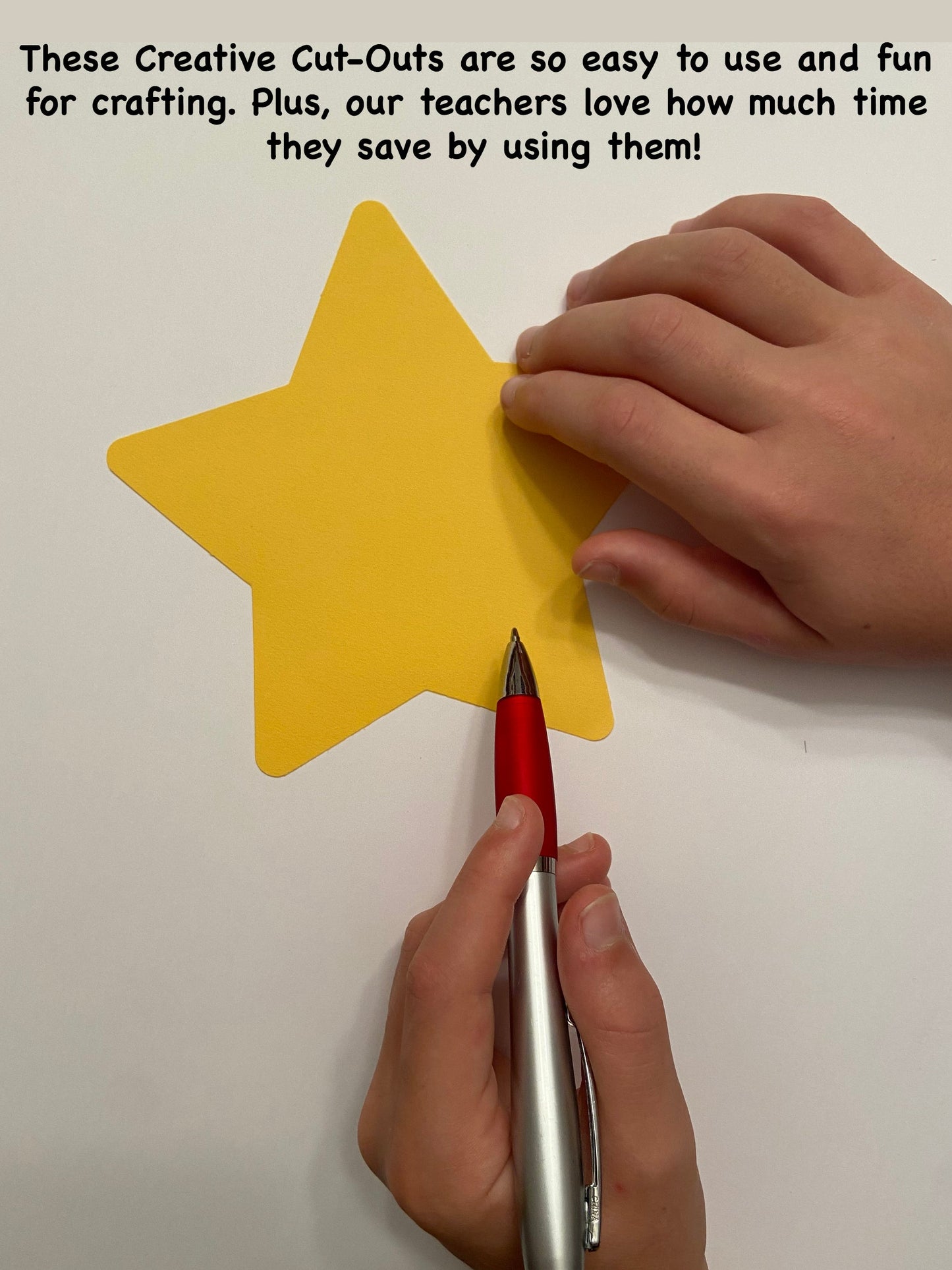 SHAPES ETC. Star Large Single-Color Creative Cut-Outs- 5.5"