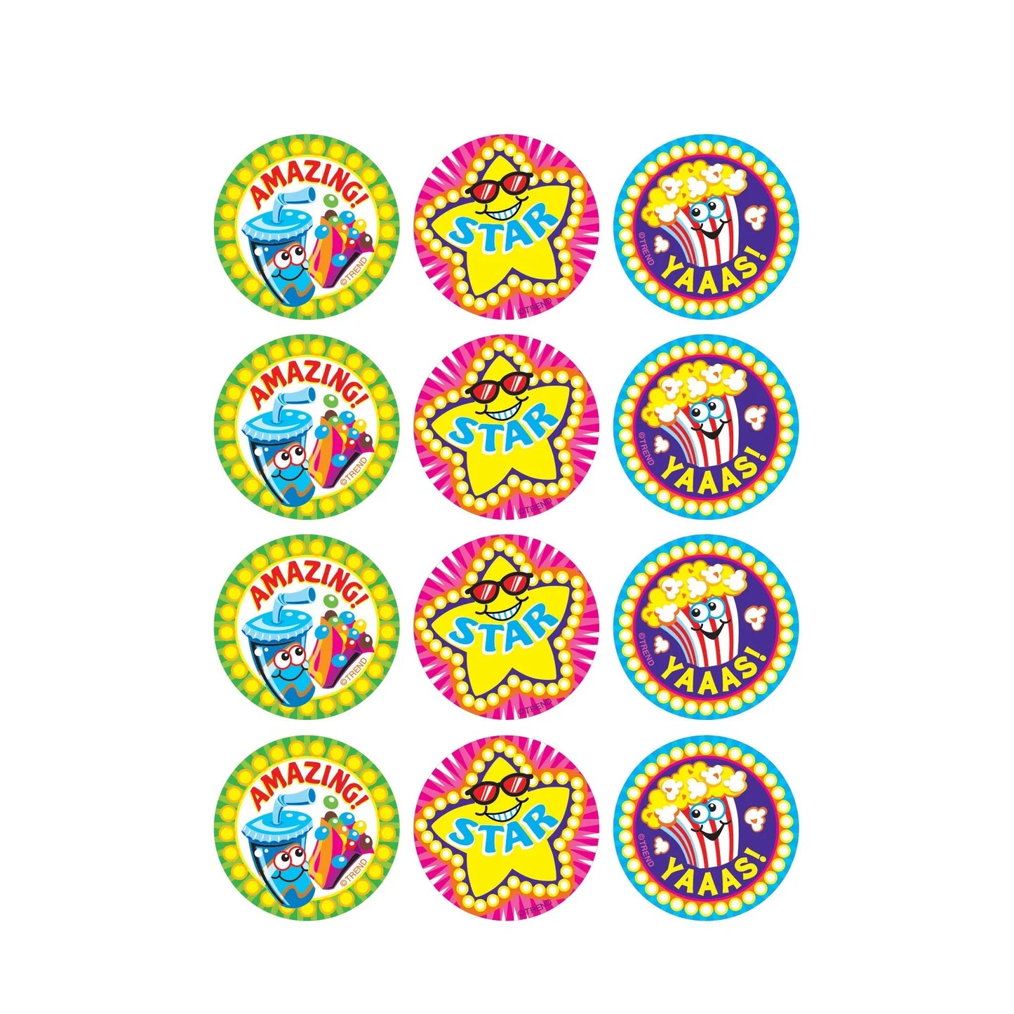 Trend Showtime! Popcorn Scent Scratch 'n Sniff Stinky Stickers® – Large Round (T 83317)