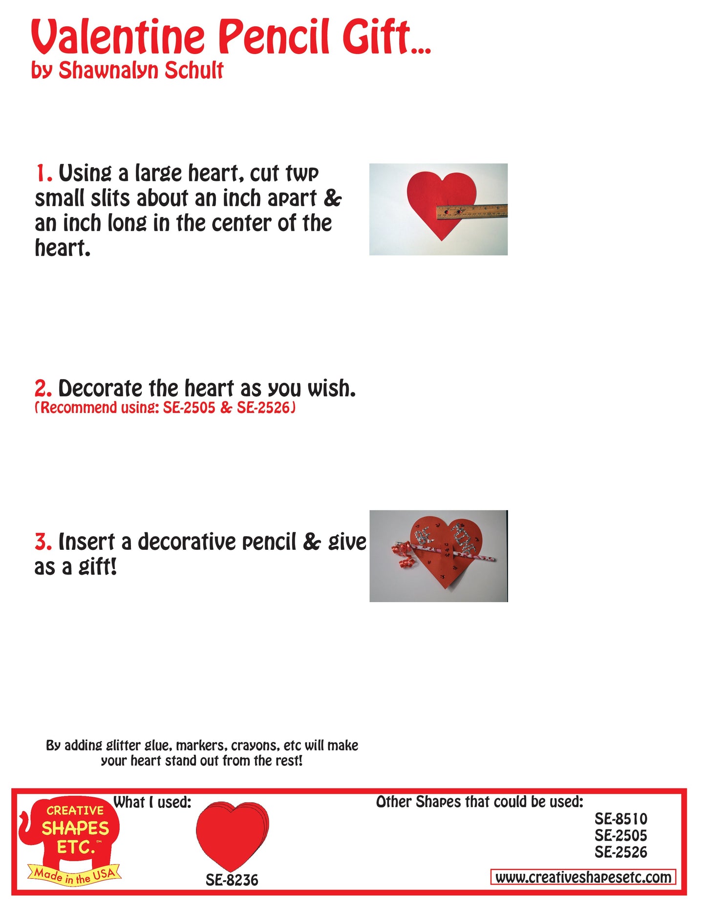 SHAPES ETC. Large Single Color Cut-Out - Heart