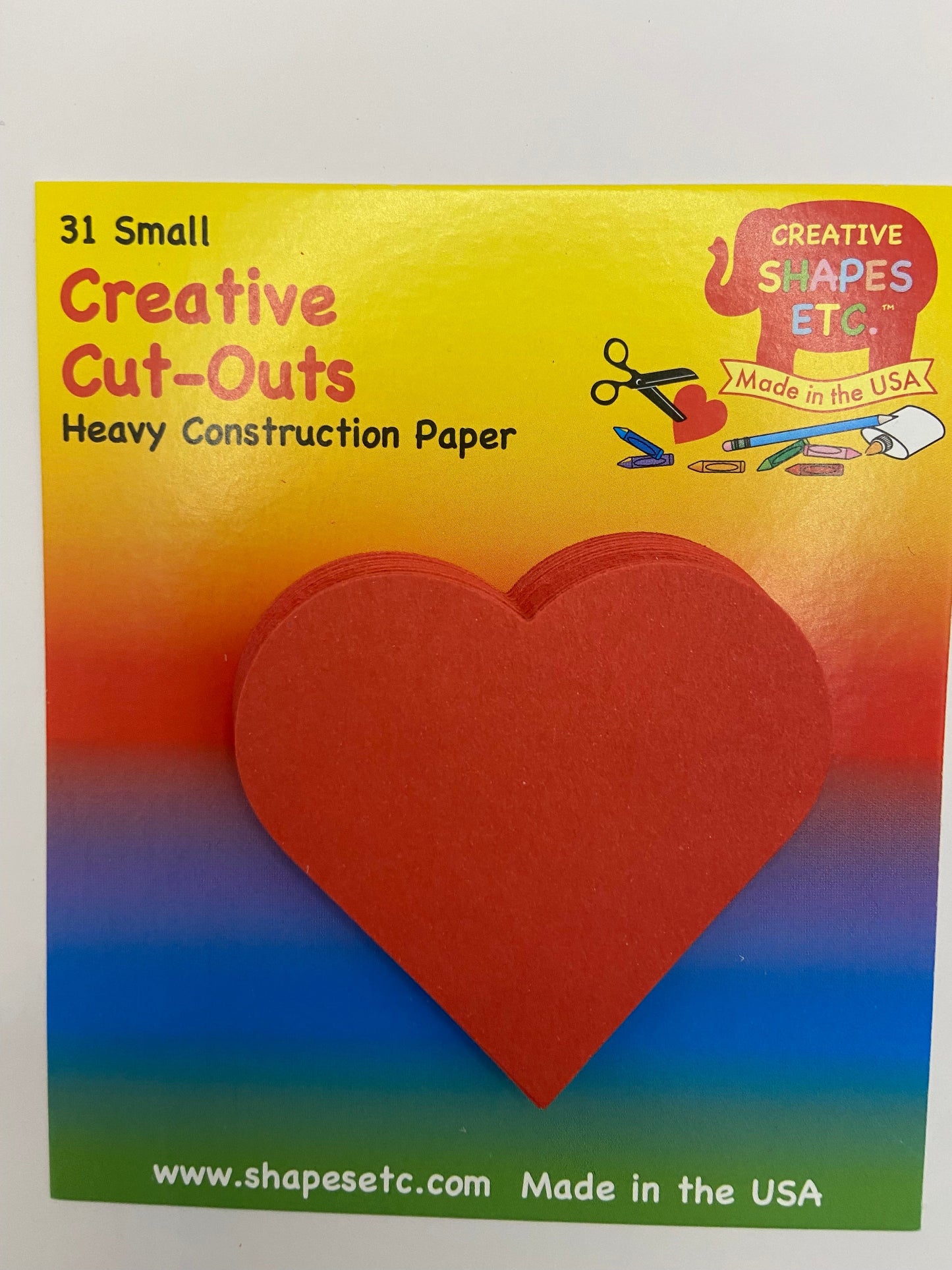 SHAPES ETC. Small Single Color Cut-Out - Heart