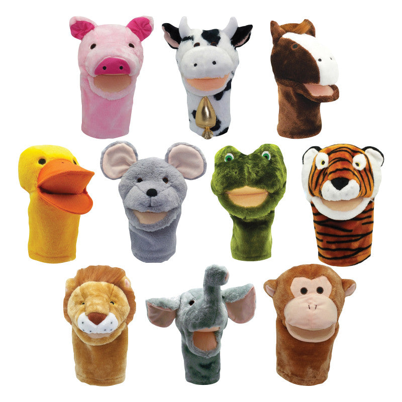 Get Ready Kids Plushpups Hand Puppets, Set of 10 (MTB 200999)