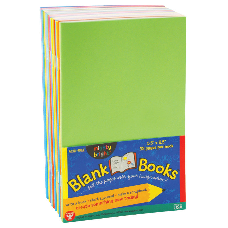 Hygloss Mighty Bright Books, 32 Pages, Assorted Colors, 10 Count, 5.5 x 8.5 (HYG 77705)