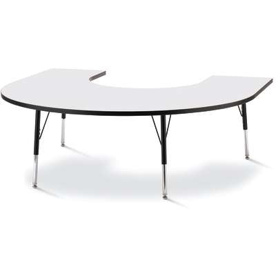 Jonti-Craft Berries Horseshoe Adjustable Height Activity Table, 66" x 60", Color and Size Variants (6445JC)