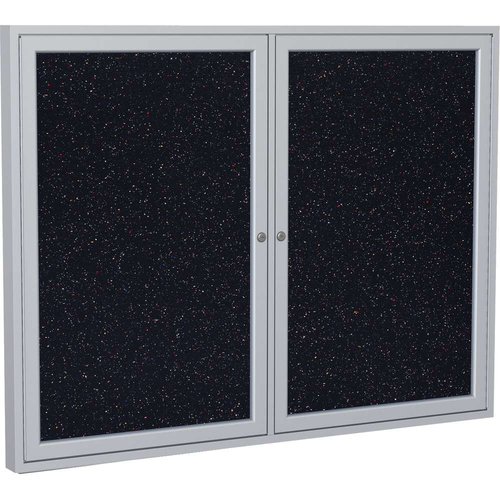 Ghent Enclosed Bulletin Boards, Recycled Rubber, 2 Door