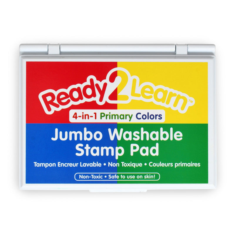 Learning Advantage Jumbo Washable Stamp Pad, 4-In-1, Primary Colors (CE 10053)