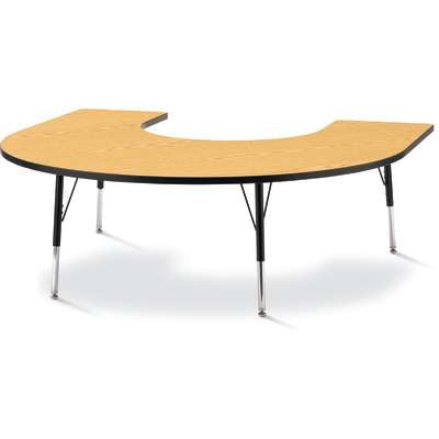 Jonti-Craft Berries Horseshoe Adjustable Height Activity Table, 66" x 60", Color and Size Variants (6445JC)