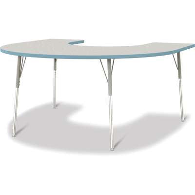 Jonti-Craft Berries Horseshoe Adjustable Height Activity Table, 66" x 60", Color and Size Variants (6445JC)