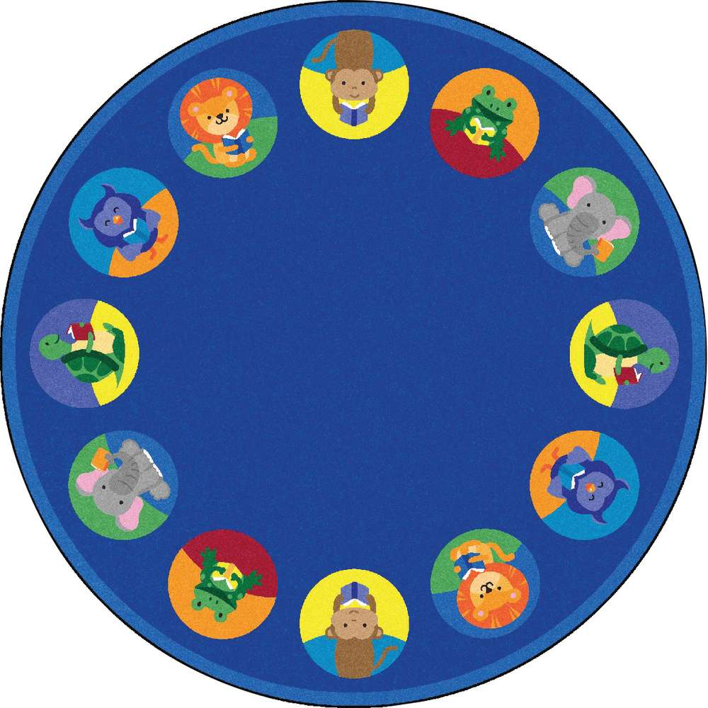 Joy Carpets Animal Readers Rug, Round