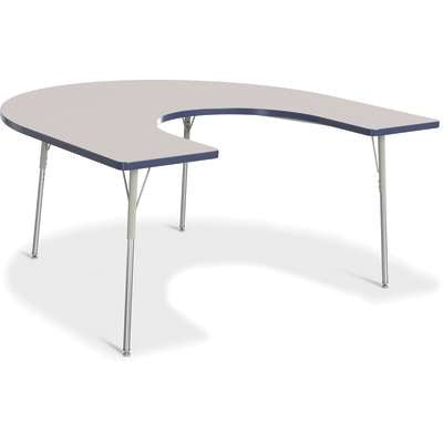 Jonti-Craft Berries Horseshoe Adjustable Height Activity Table, 66" x 60", Color and Size Variants (6445JC)