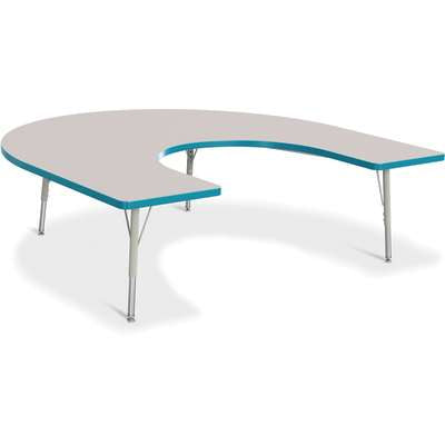 Jonti-Craft Berries Horseshoe Adjustable Height Activity Table, 66" x 60", Color and Size Variants (6445JC)