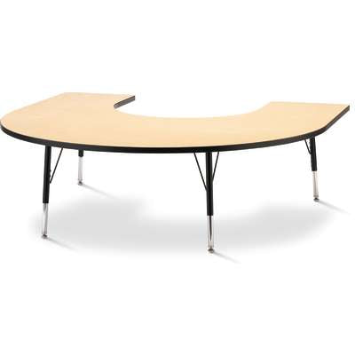Jonti-Craft Berries Horseshoe Adjustable Height Activity Table, 66" x 60", Color and Size Variants (6445JC)