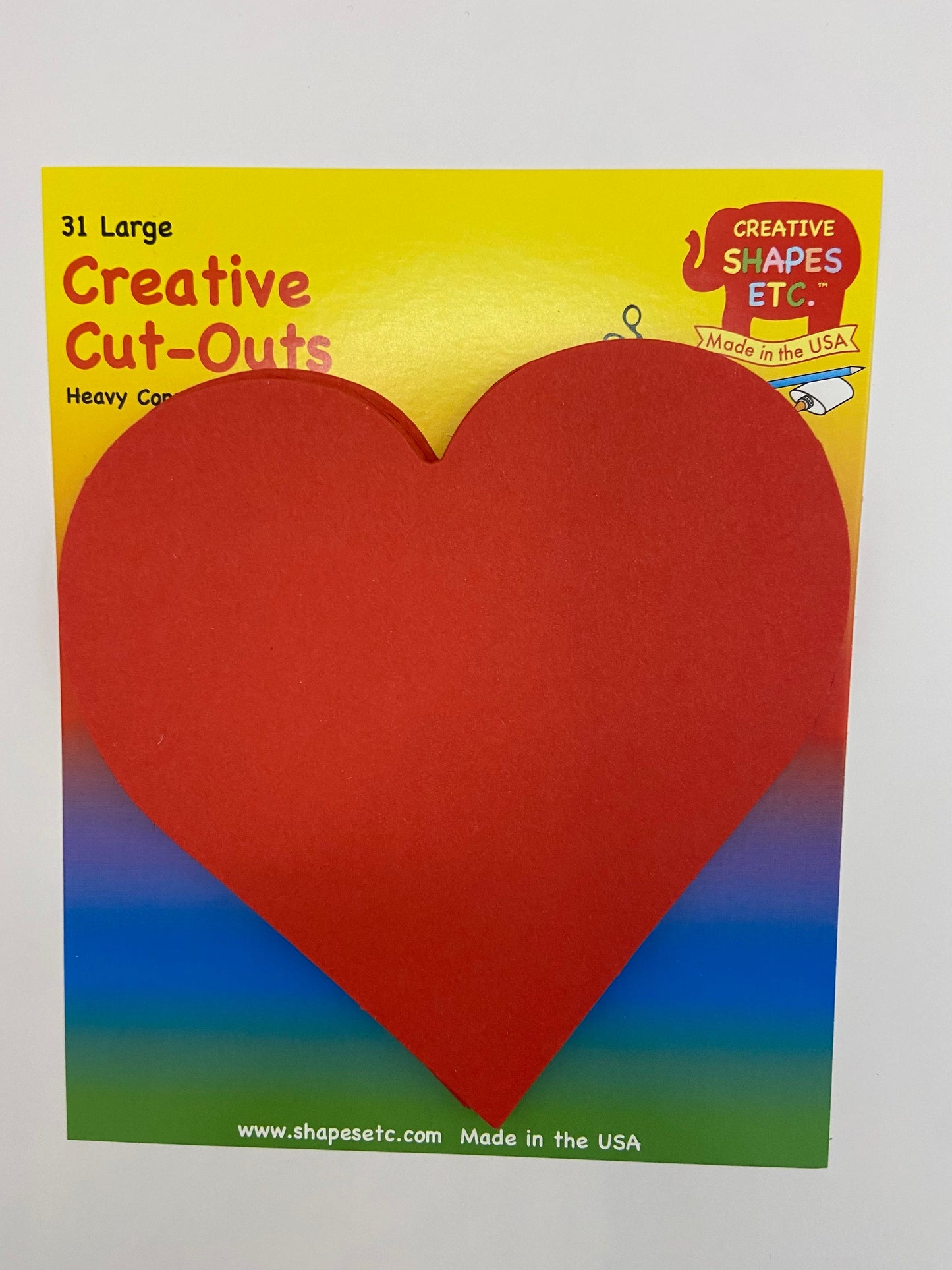 SHAPES ETC. Large Single Color Cut-Out - Heart