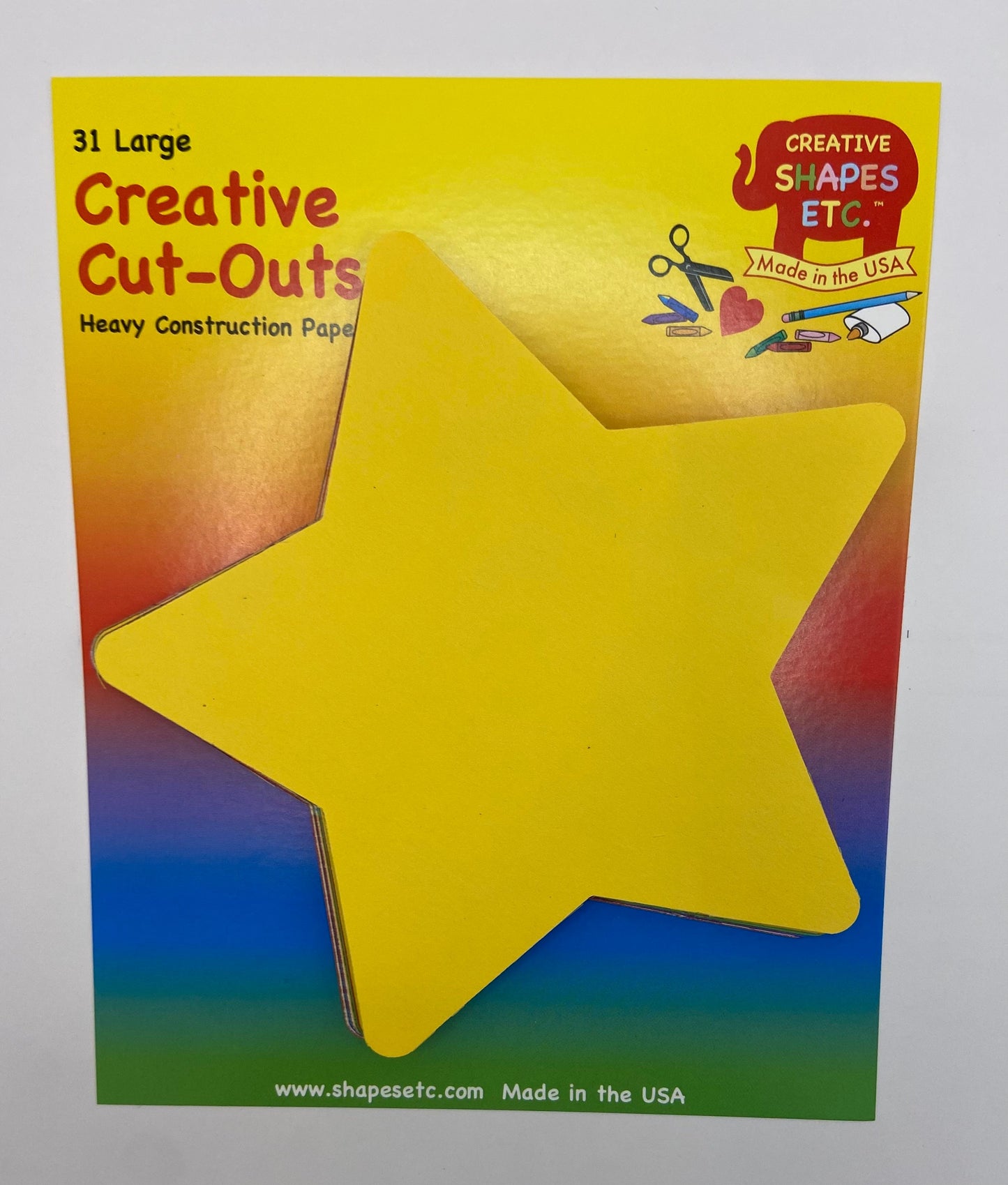 SHAPES ETC. Star Large Single-Color Creative Cut-Outs- 5.5"