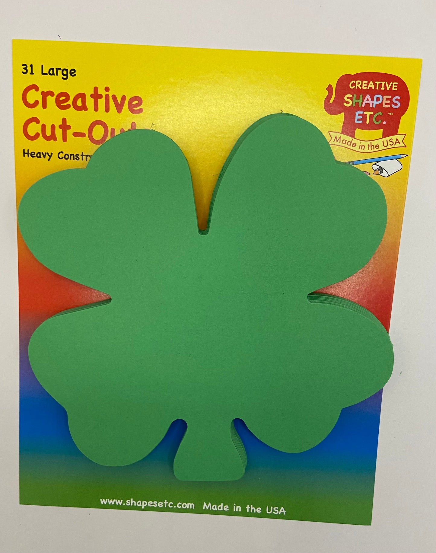 SHAPES ETC. Large Single Color Cut-Out - Four Leaf Clover